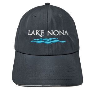 Lake Nona Slideback Hat Black One Size Adjustable Embroidered 6 Panel Core365